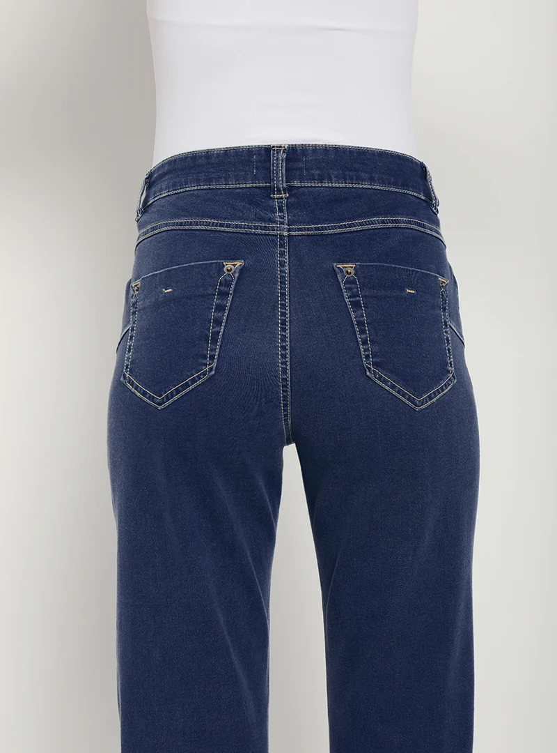 Jean femme taille haute bleu indigo