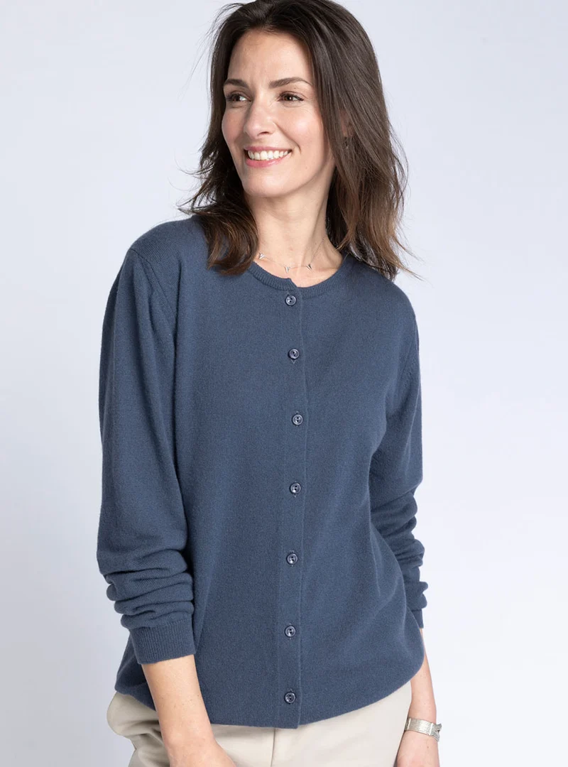 Cardigan femme en cachemire gris cendré
