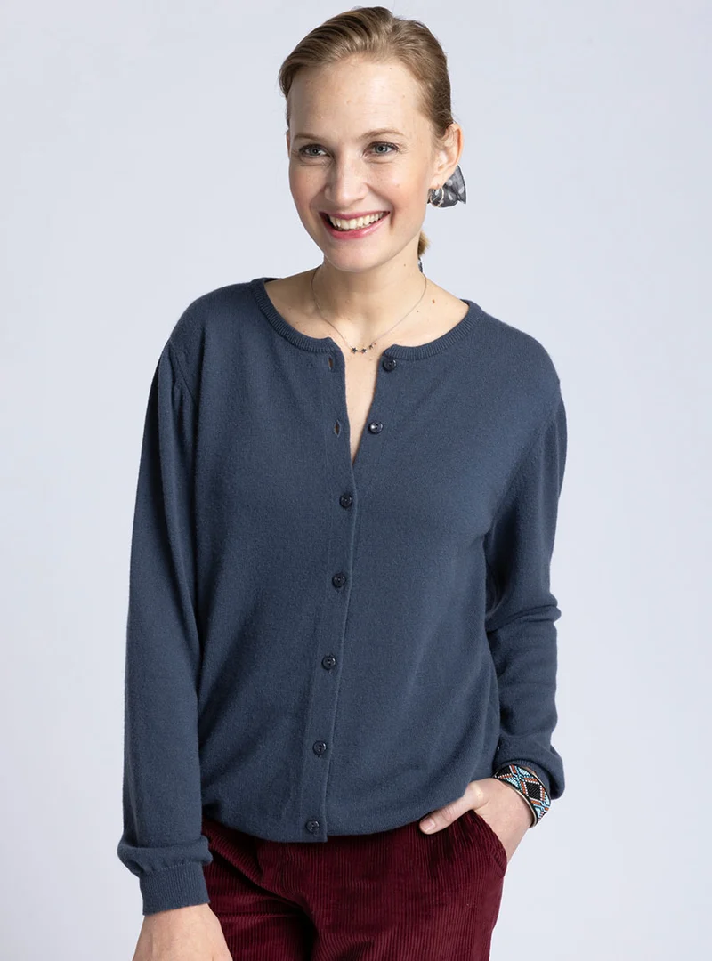 Cardigan femme en cachemire gris cendré