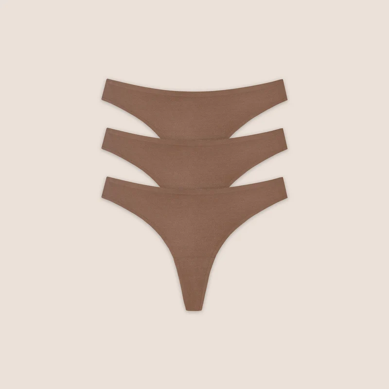 Strings sans Couture (Pack de 3) - Noisette