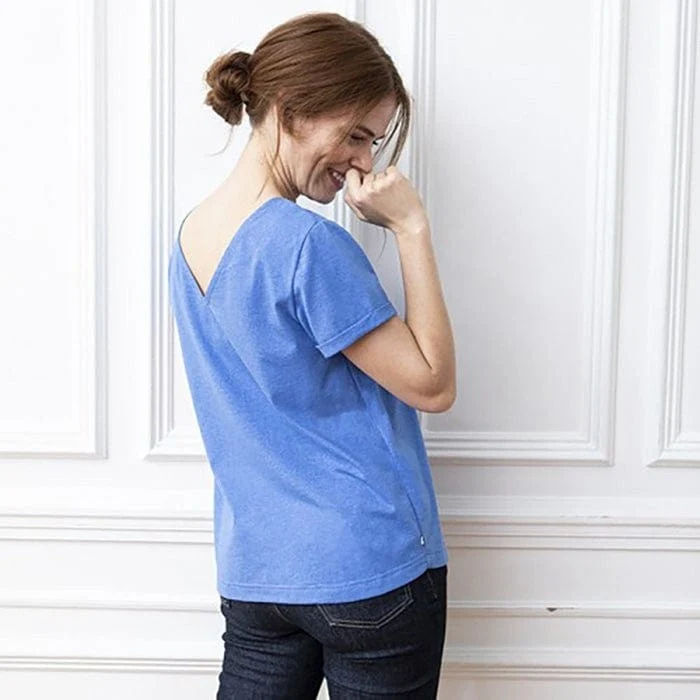 Tshirt uni femme Bleu