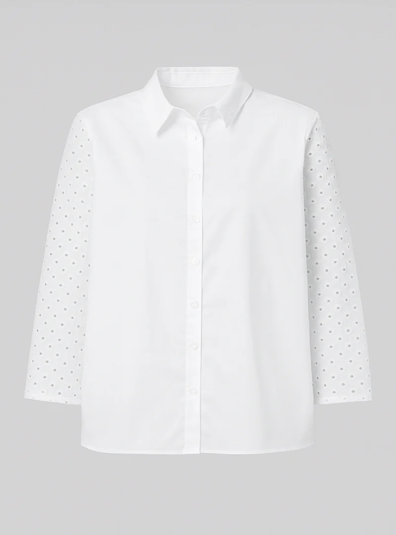 Chemisier femme blanc en coton