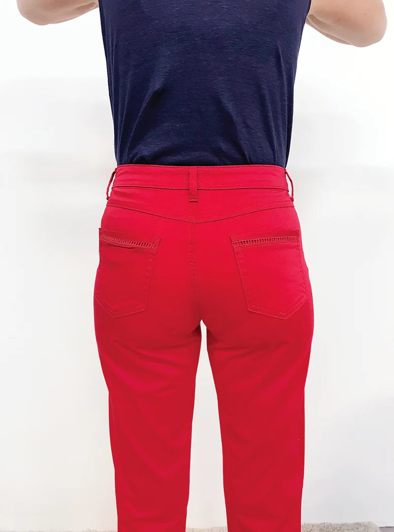 Pantacourt femme rouge