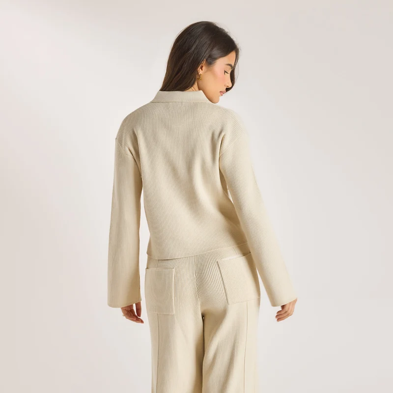 Chemise Oversize en Tricot - Crème