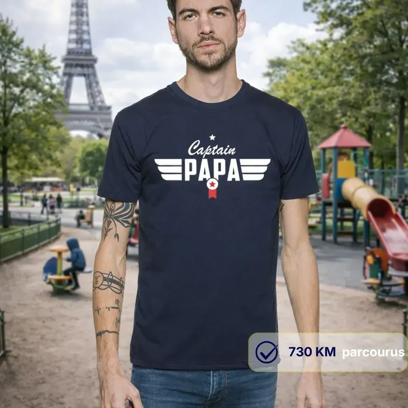 T-shirt Homme bleu | Captain Papa