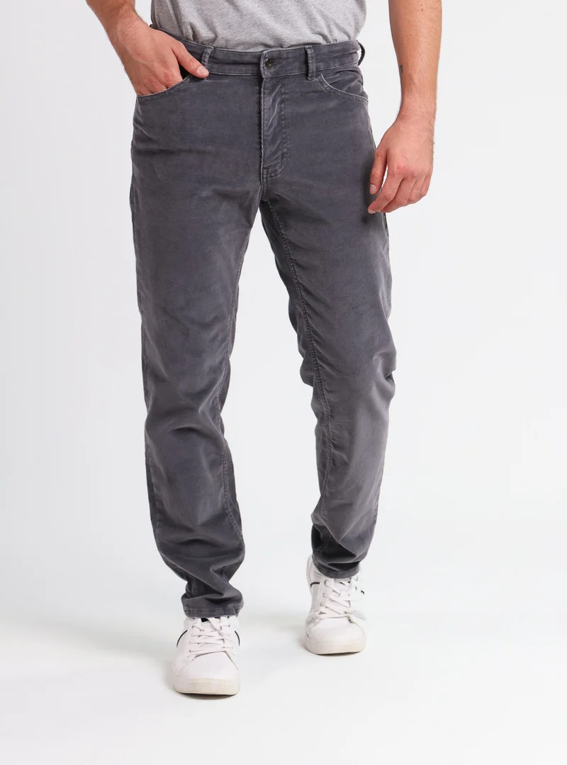 Pantalon homme velours côtelé en coton Gris Foncé