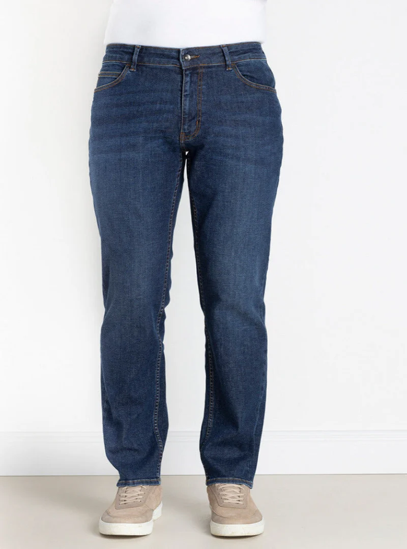Jean droit en coton élasthanne homme bleu
