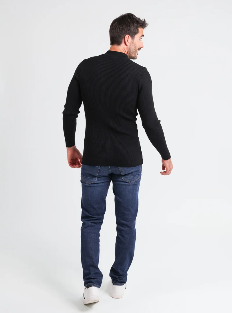 Pull homme 100% laine mérinos Noir