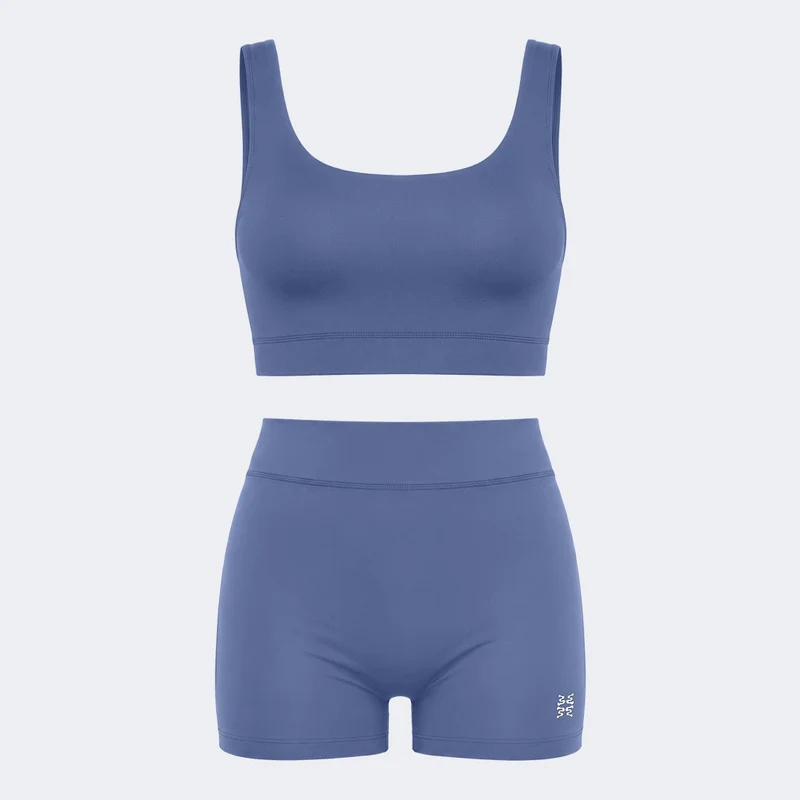 Swim Set Star High Waisted Boss Steel Blue