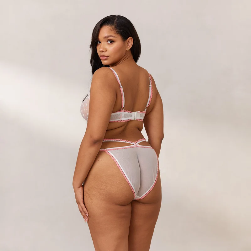 Daisy Embroidered Balcony Soutien-Gorge - Blanc
