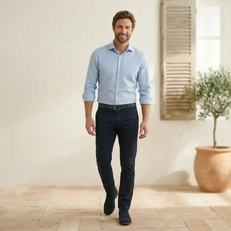 Chemise française bleu clair