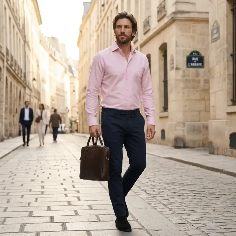 CHEMISE ROSE HOMME