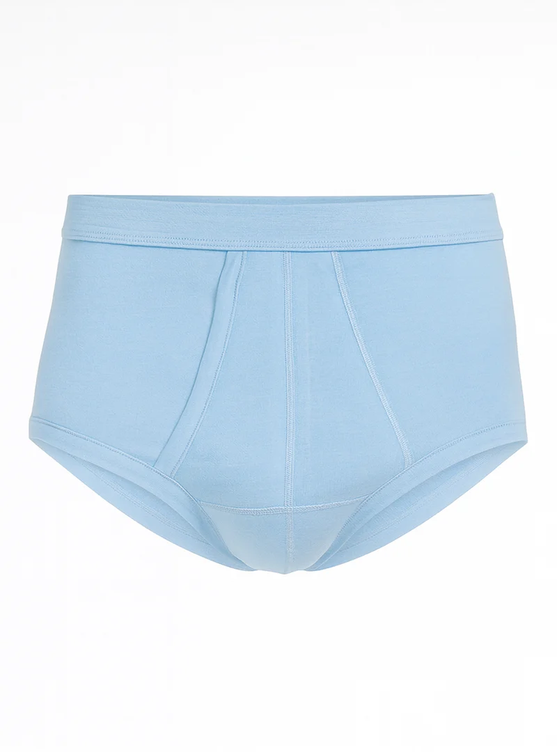 Slip ouvert homme taille haute en coton bleu ciel