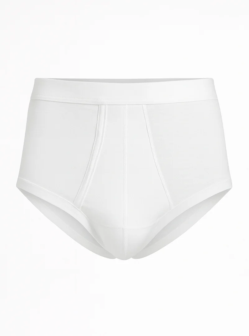 Slip ouvert homme taille haute en coton blanc