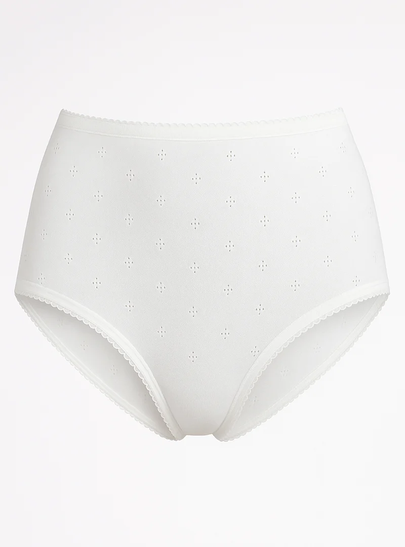 Culotte maille fantaisie en coton blanc