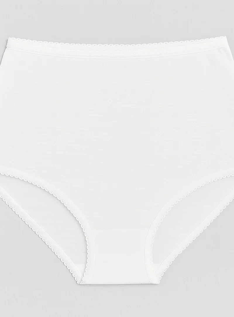 Culotte unie femme coton blanc