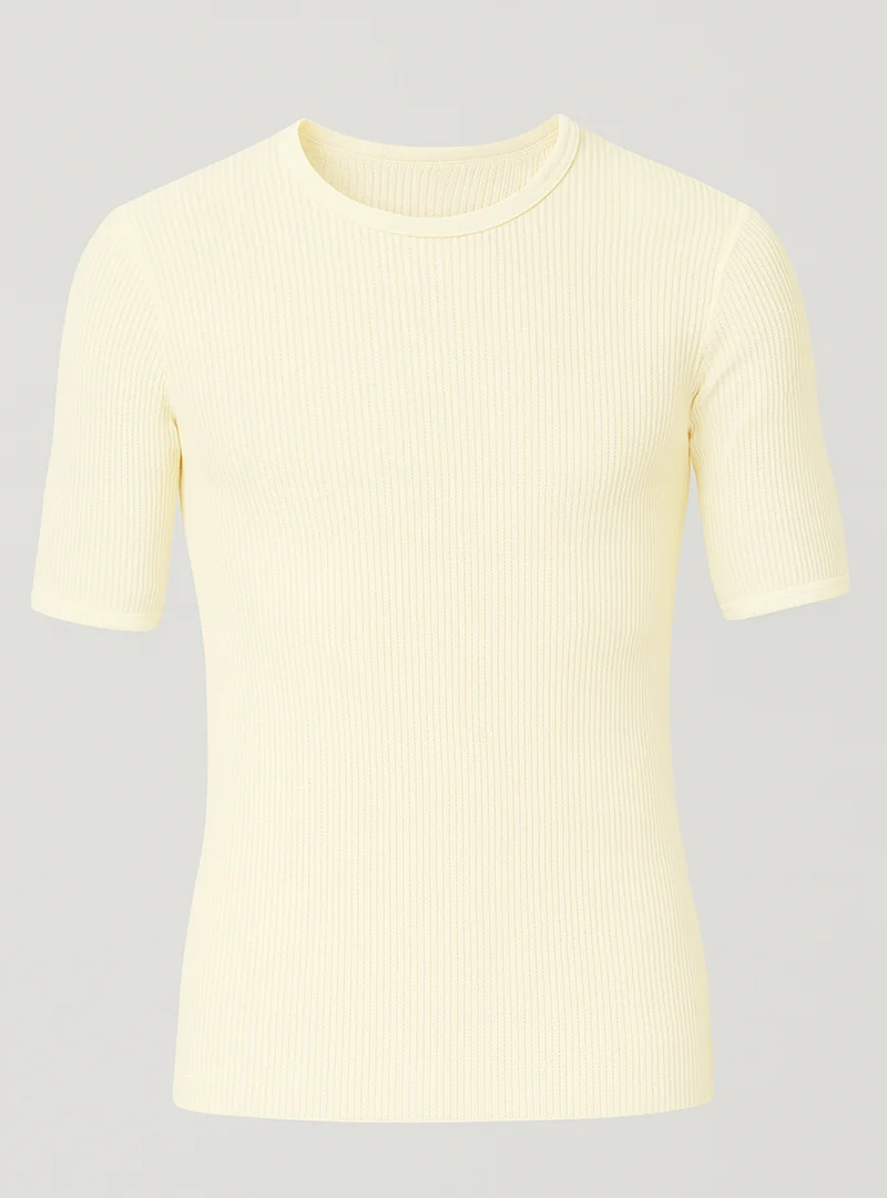 Tee-shirt thermique homme en laine blanc naturel