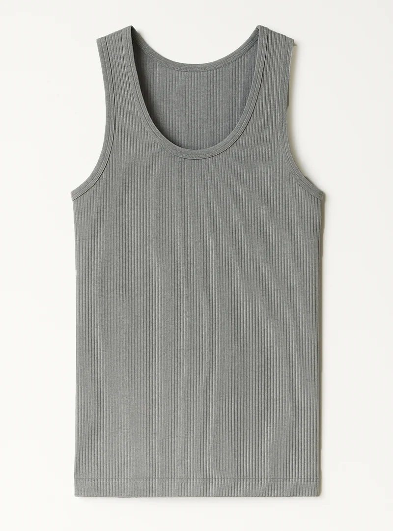 Débardeur thermique homme épais en laine gris léger