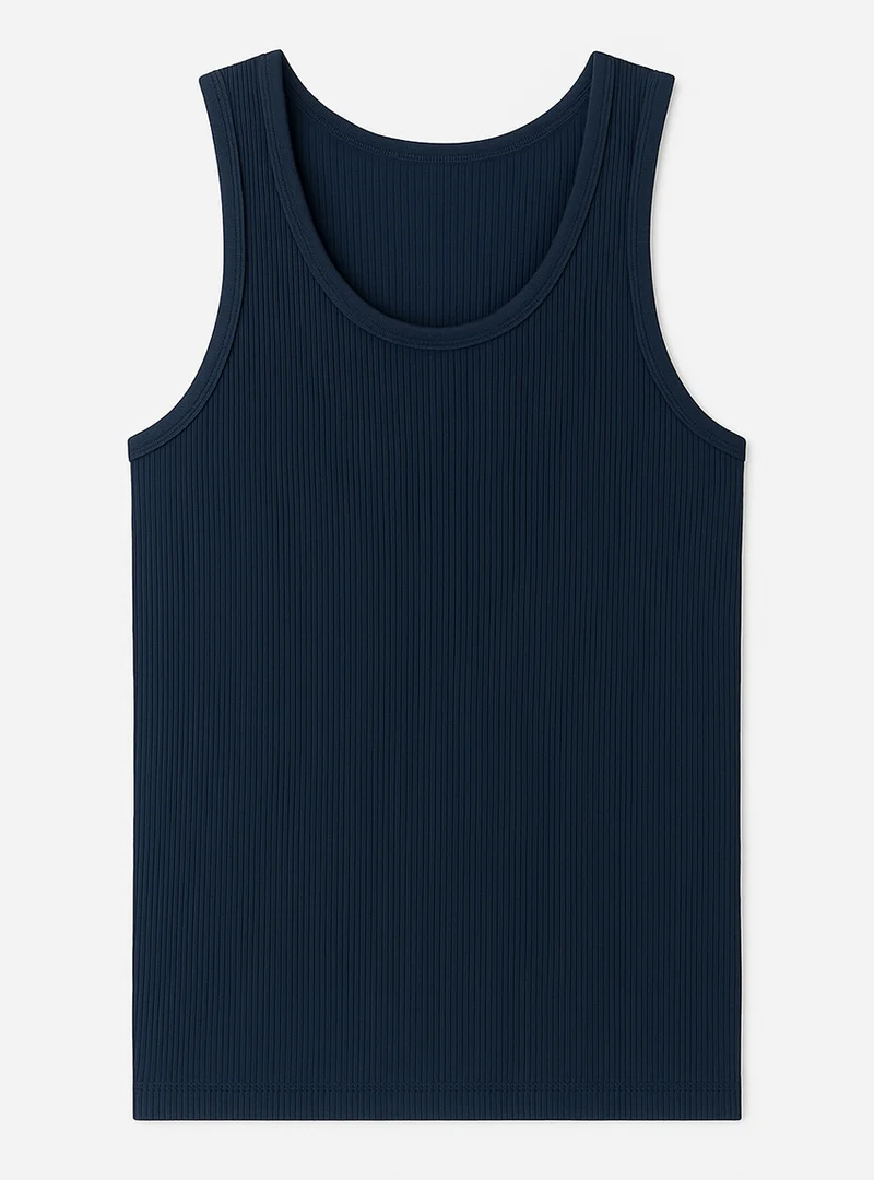 Débardeur thermique homme épais en laine bleu marine