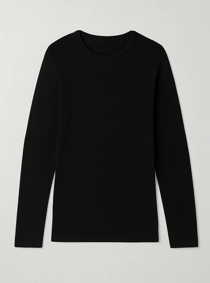 Tee-shirt manches longues thermique homme en laine noir
