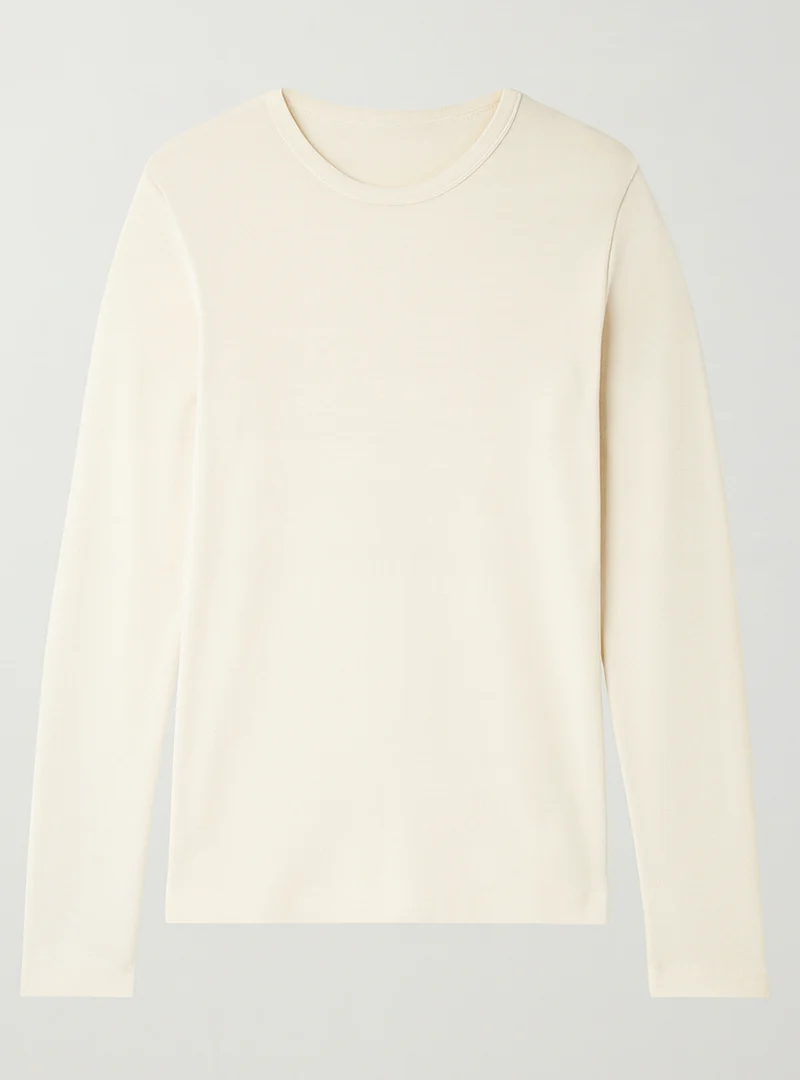 Tee-shirt manches longues thermique homme blanc naturel