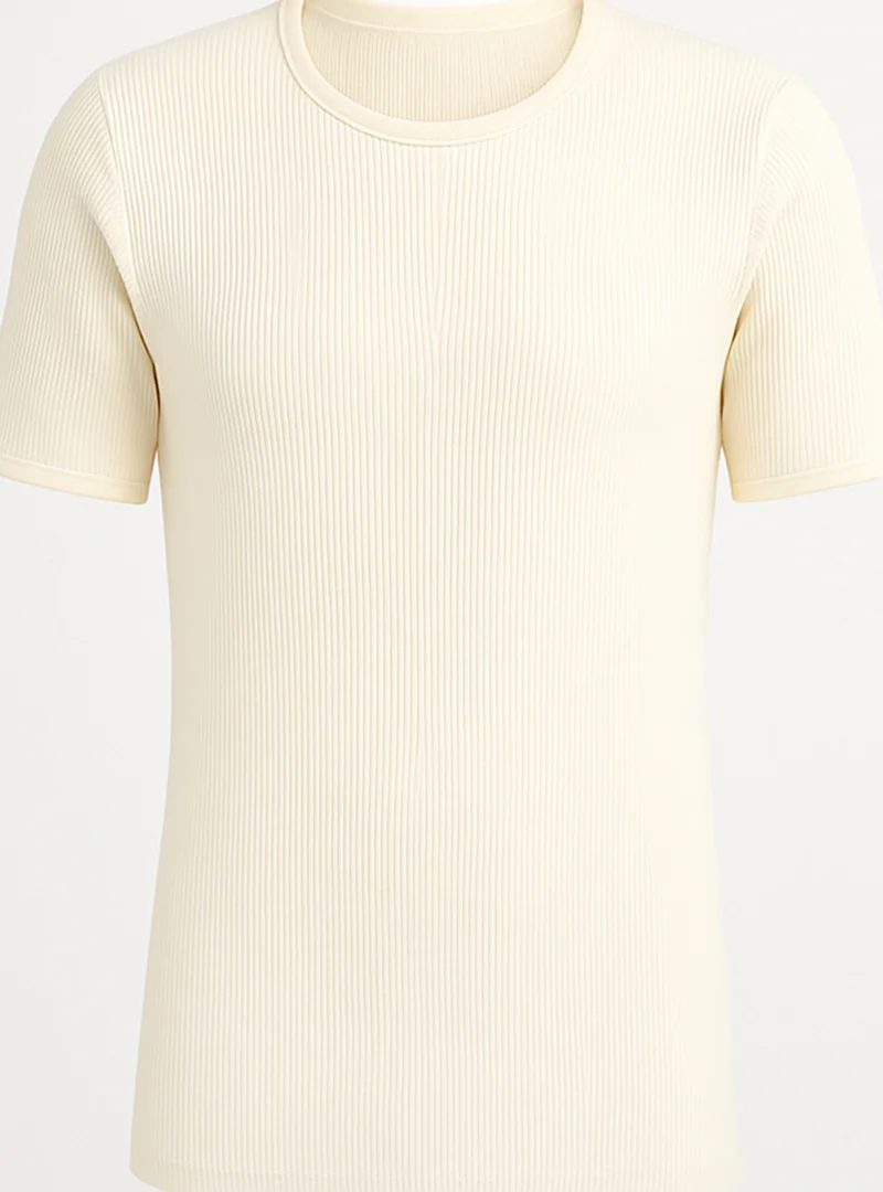 Tee-shirt thermique fin homme laine mérinos blanc naturel