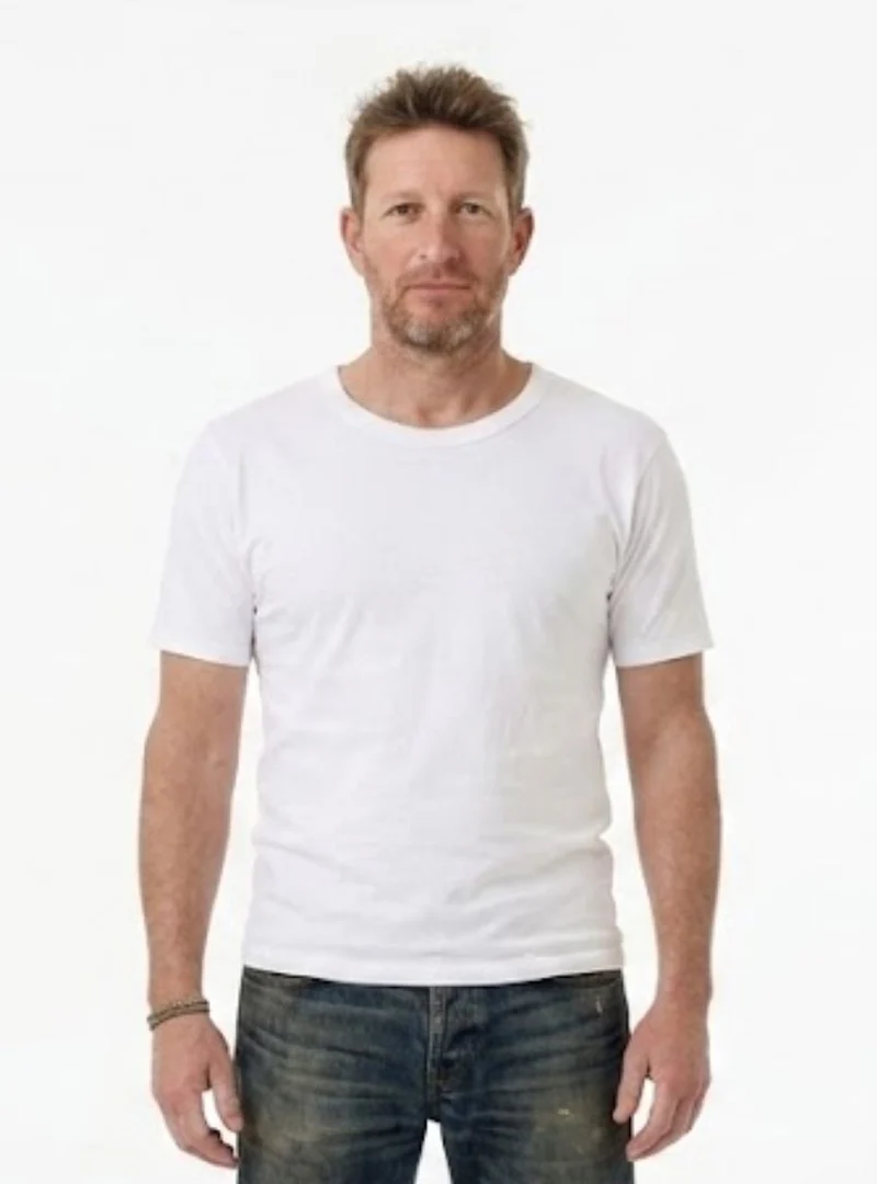 Tee-shirt homme en coton ras du cou blanc