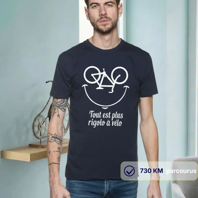 T-shirt Homme Vélo "Tout est plus rigolo"