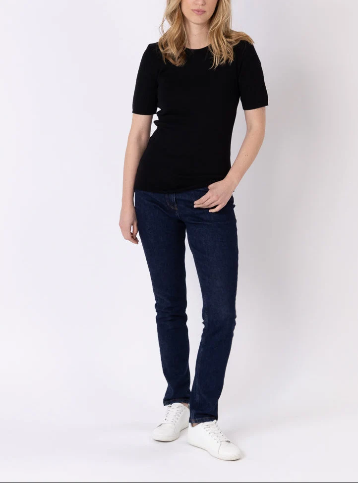 Tee-shirt thermique femme en laine merinos noir