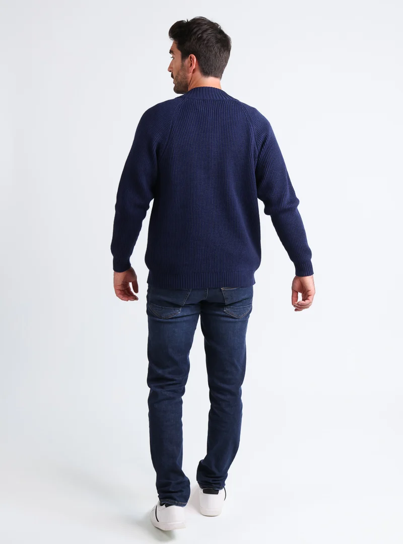 Gilet épais homme en laine merinos Bleu