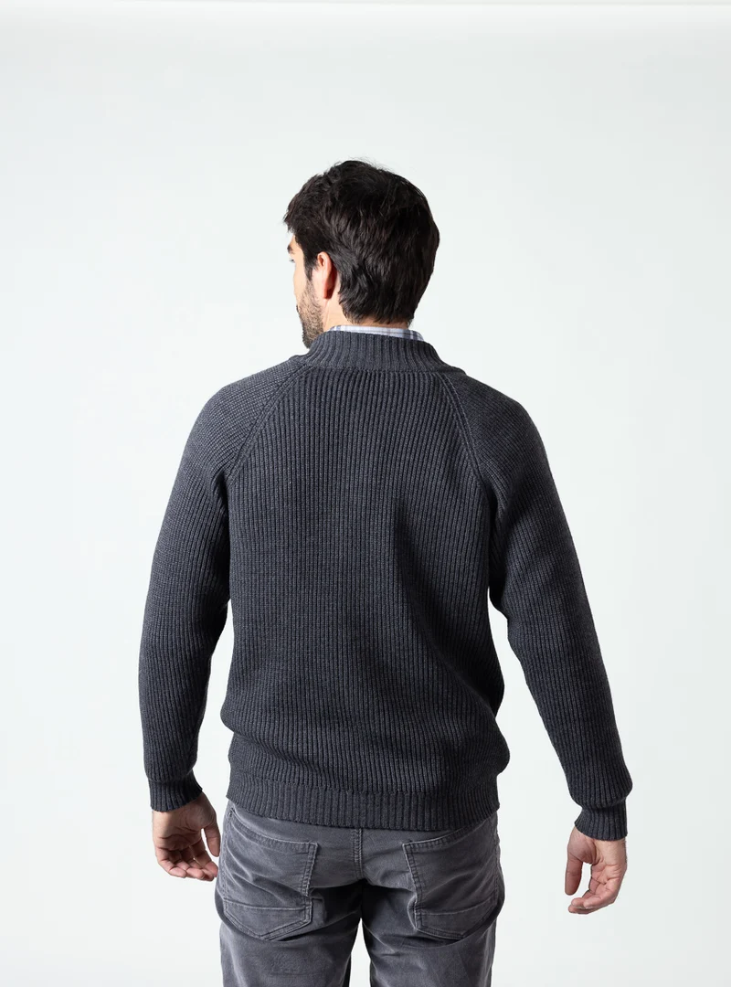 Gilet épais en laine mérinos pour homme gris anthracite