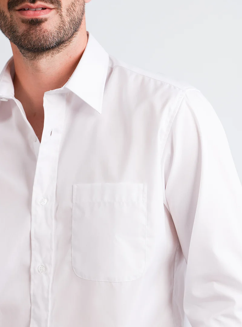 Chemise homme classique en coton blanc