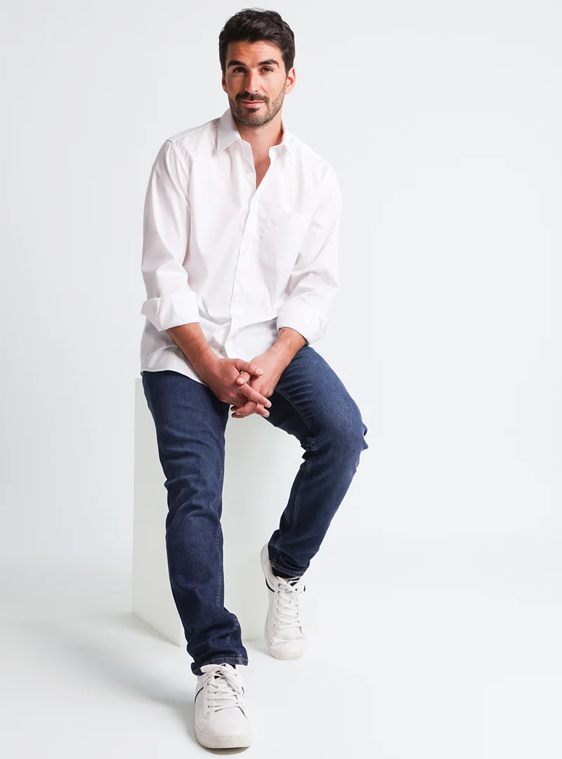 Chemise homme classique en coton blanc
