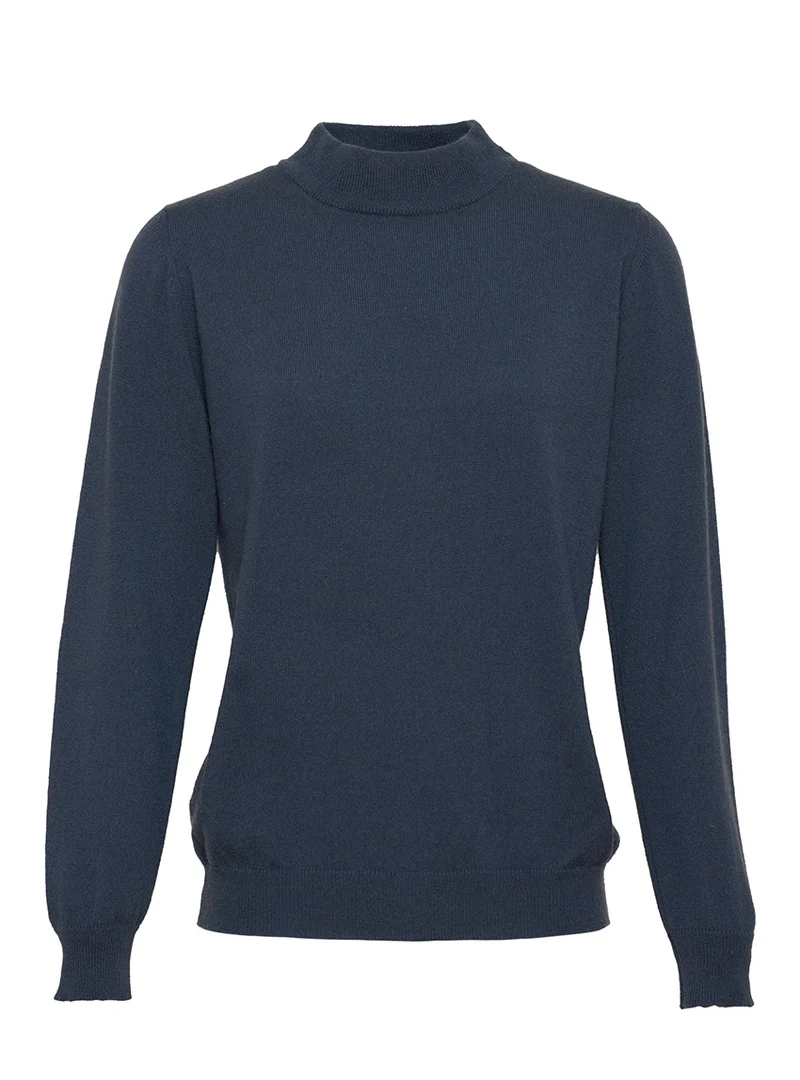 Pull col cheminée femme 100% cachemire Gris Cendré