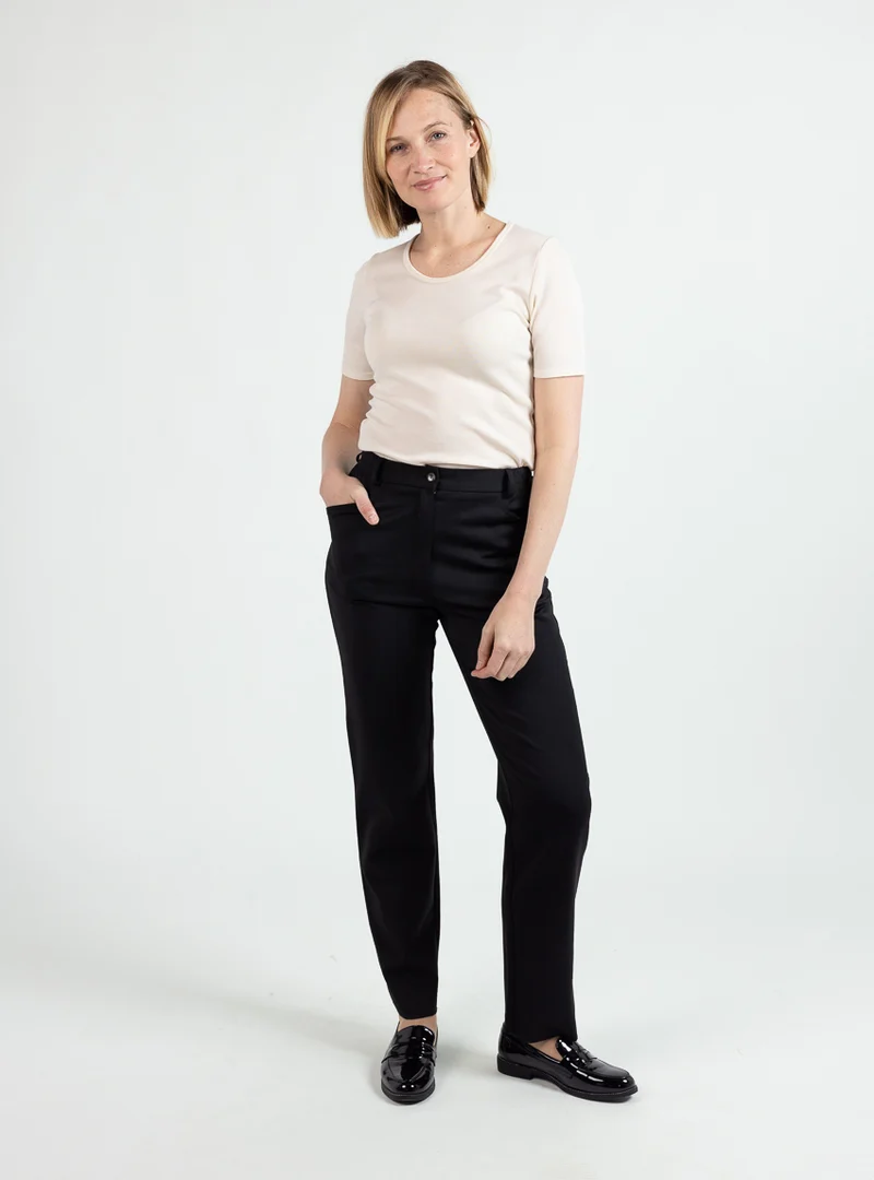 Pantalon femme en laine noir
