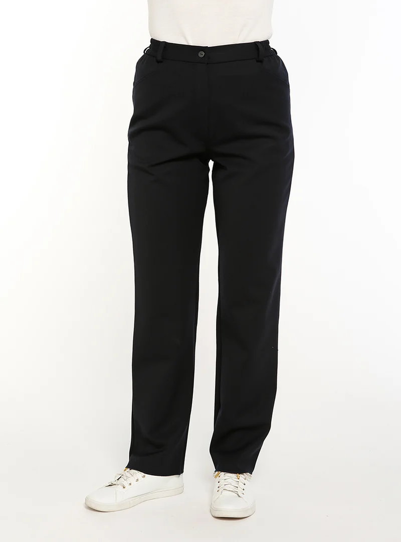 Pantalon femme en laine noir