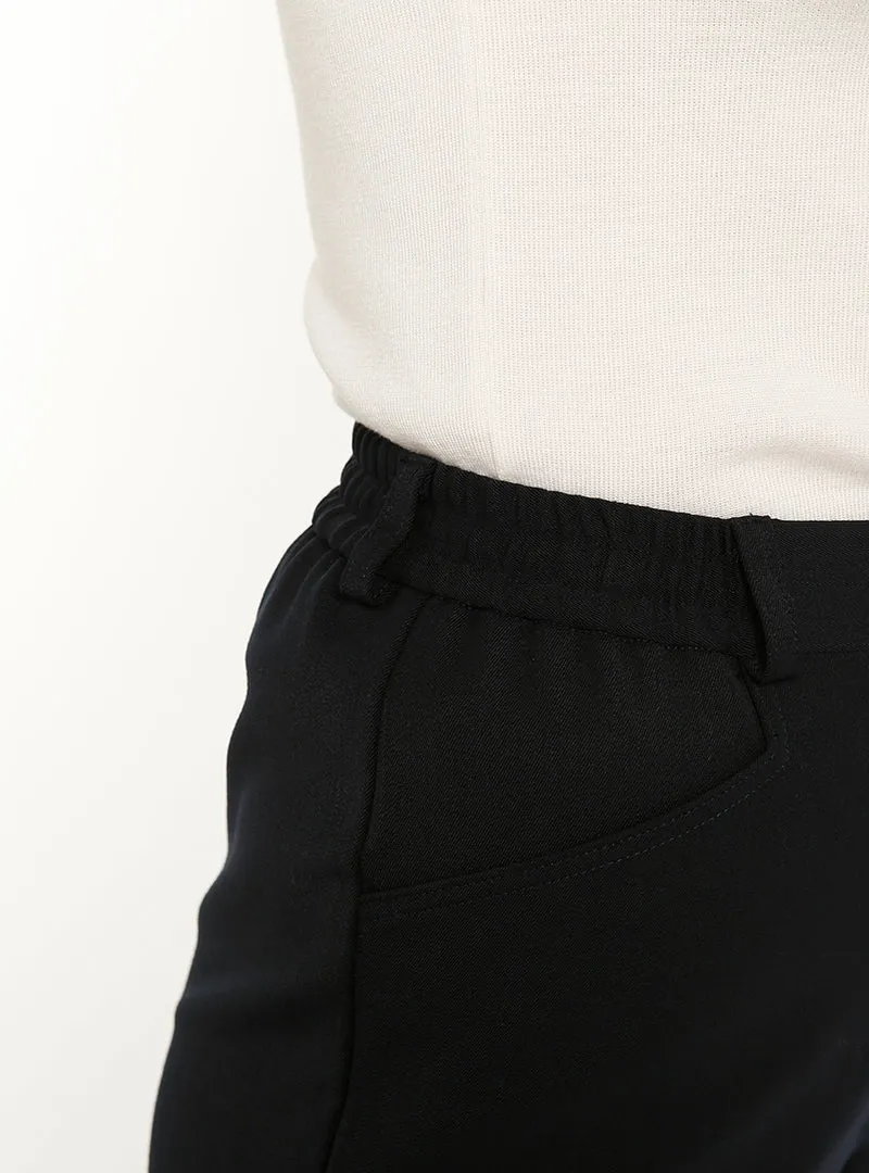 Pantalon femme en laine noir
