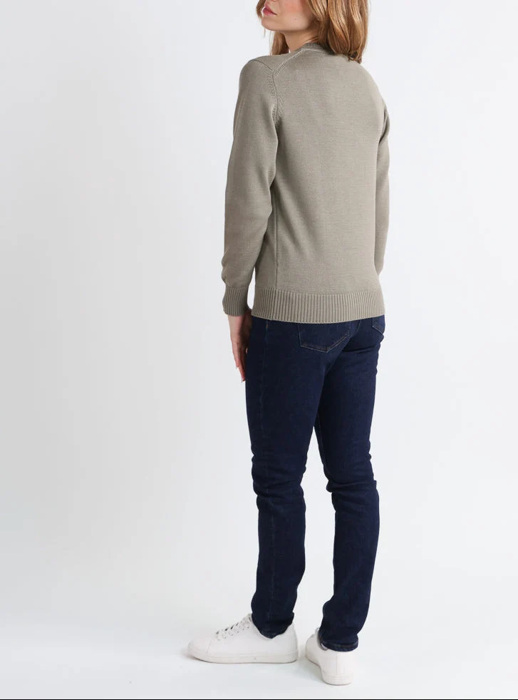 Pull épais femme en laine Vert Olive