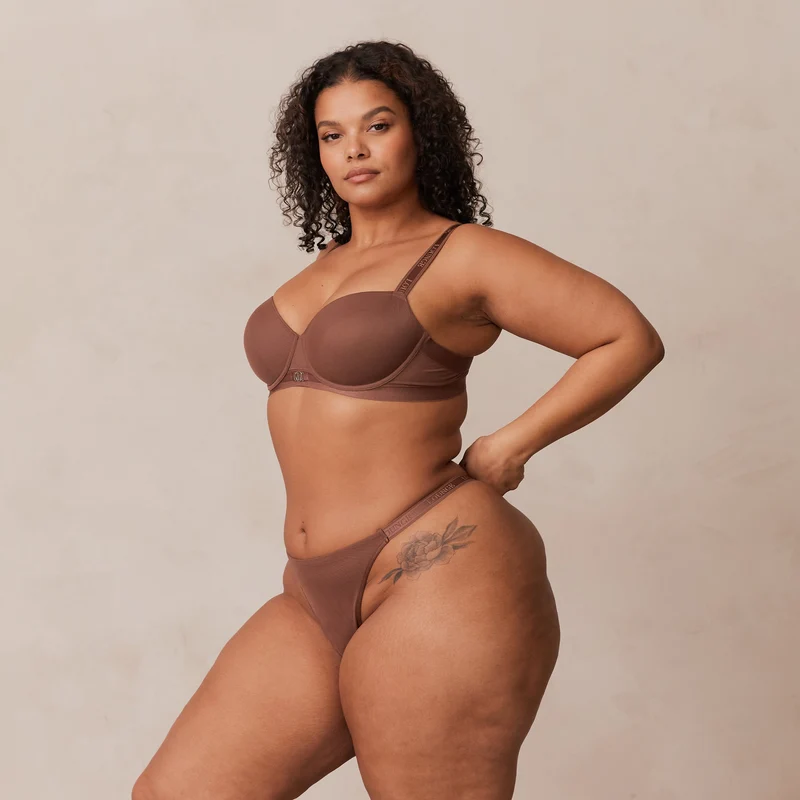 Smooth Mesh T-shirt Soutien-Gorge - Noisette