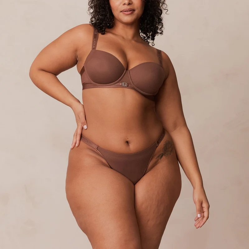 Smooth Mesh T-shirt Soutien-Gorge - Noisette