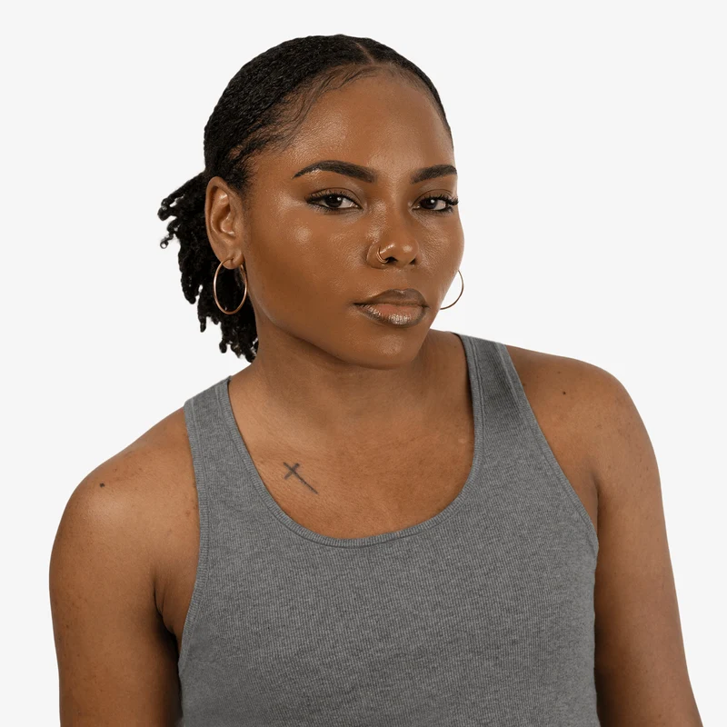 Rib Tank Heather Grey