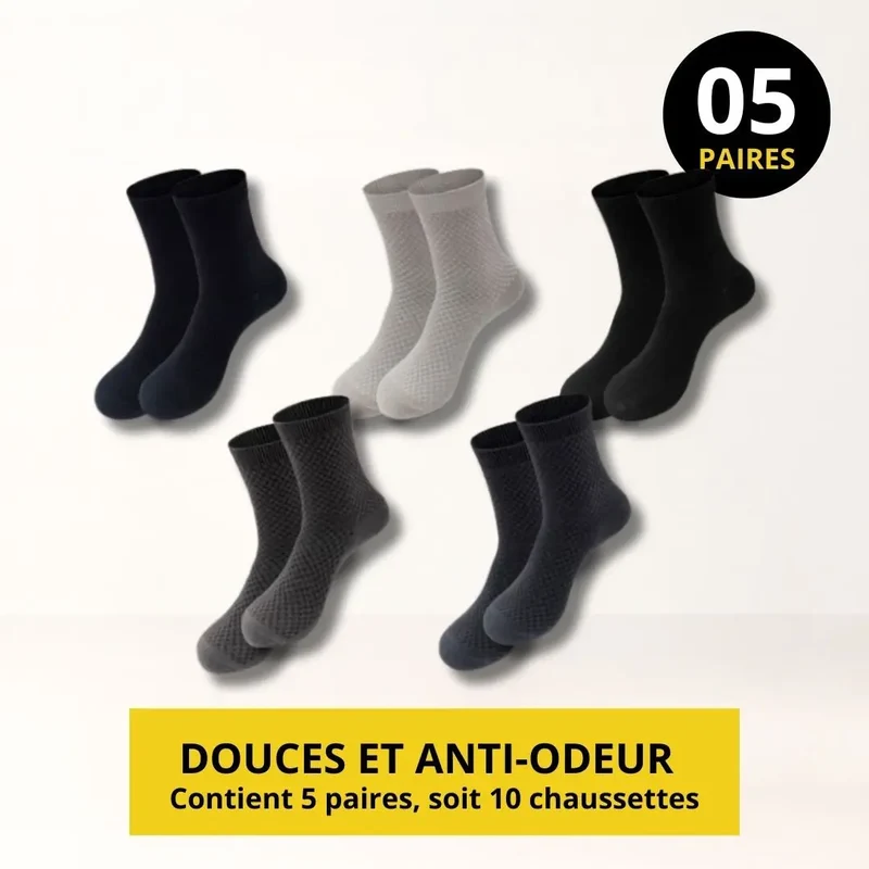 Chaussettes Homme Anti-Odeur et Confort – Lot de 5