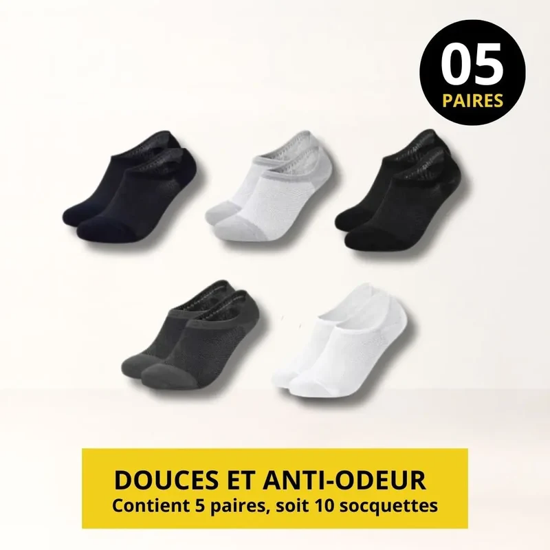 Socquettes Homme Anti-Odeur et Confort – Lot de 5