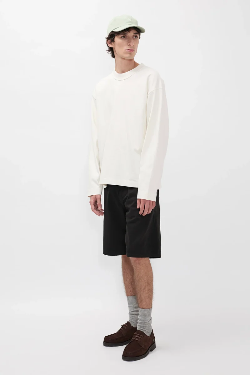 Isefjord Compact Cotton LS T-shirt - Ecru