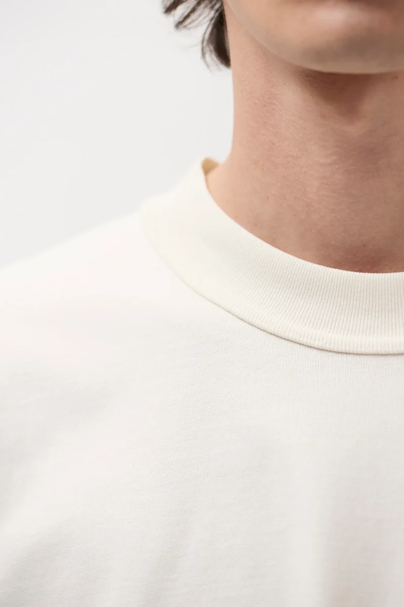 Isefjord Compact Cotton LS T-shirt - Ecru
