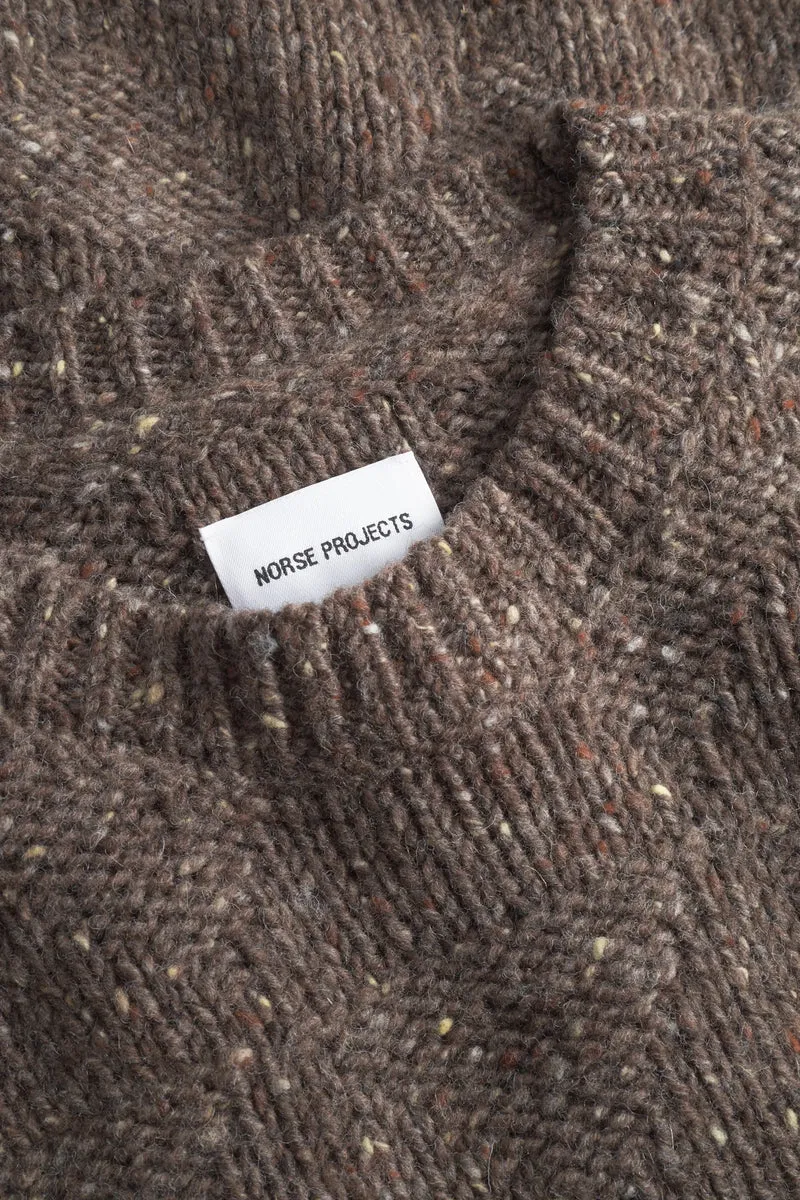Norse Projects - Jonas Donegal Diamond Sweater - Seal Brown