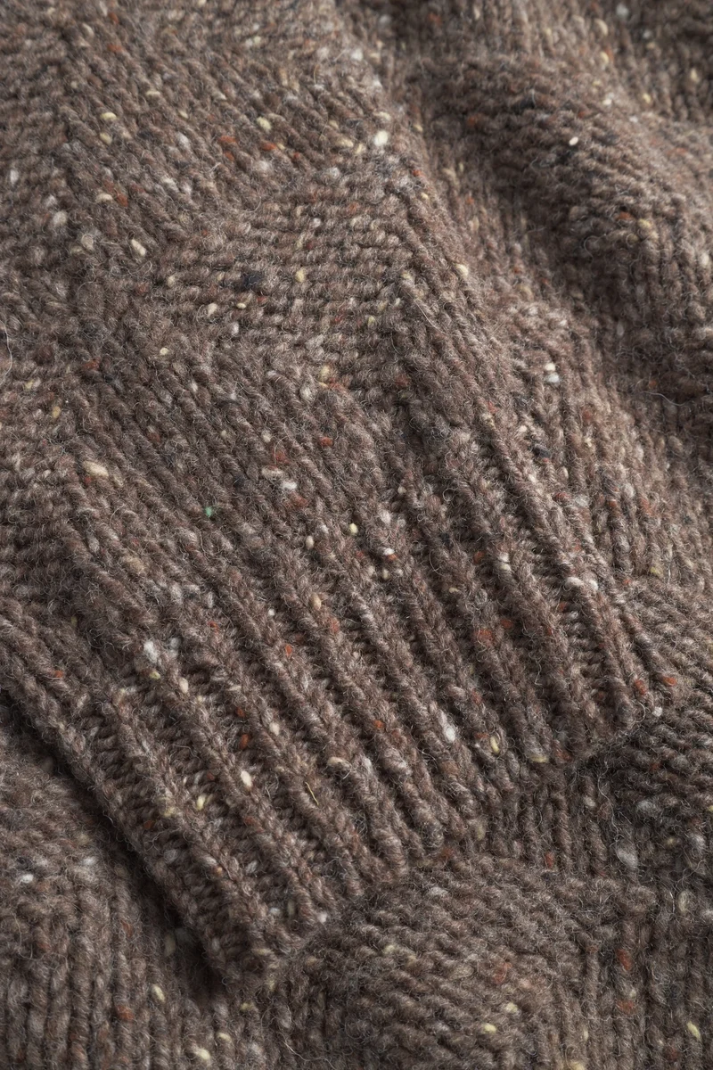 Norse Projects - Jonas Donegal Diamond Sweater - Seal Brown