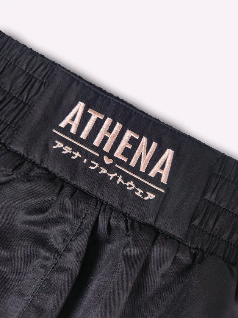 ATHENA FIGHTWEAR RYOKO MUAY THAI SHORTS (BLACK/PINK)