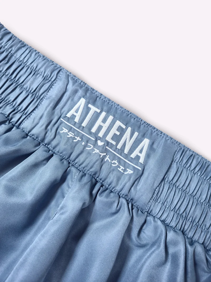 ATHENA FIGHTWEAR RYOKO MUAY THAI SHORTS (ASH BLUE)