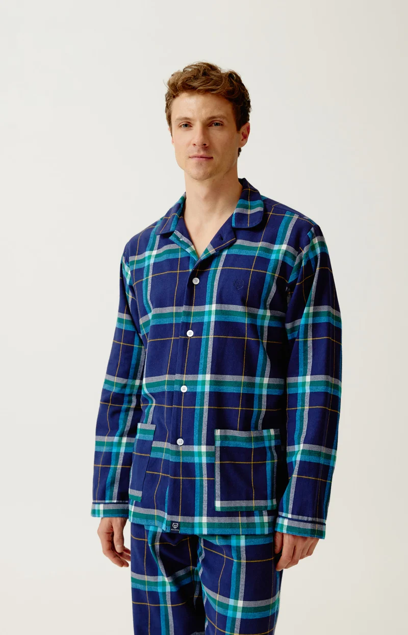 Pyjama boutonné en flanelle de coton - Mark